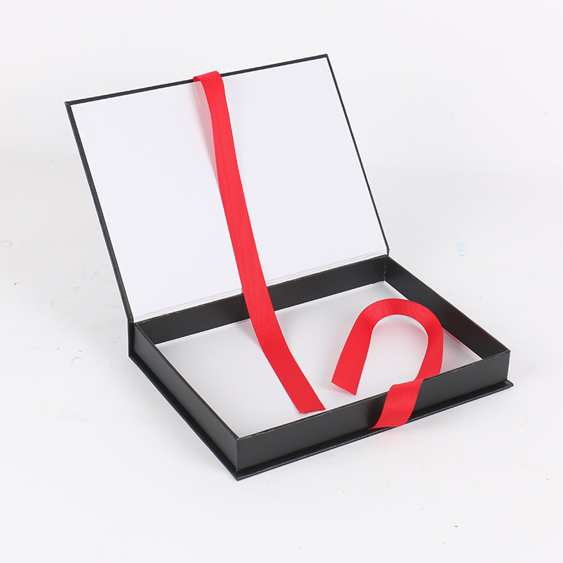 Black Decorative Box - Drawer Chocolate Red Ribbon