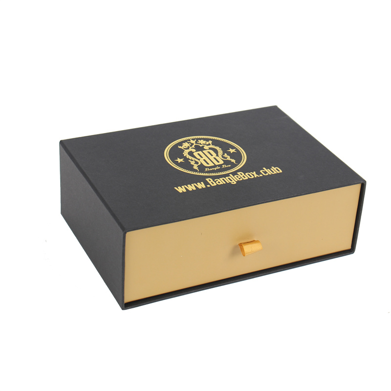 Kraft Jewelry Boxes Wholesale - Black Drawer Ribbon