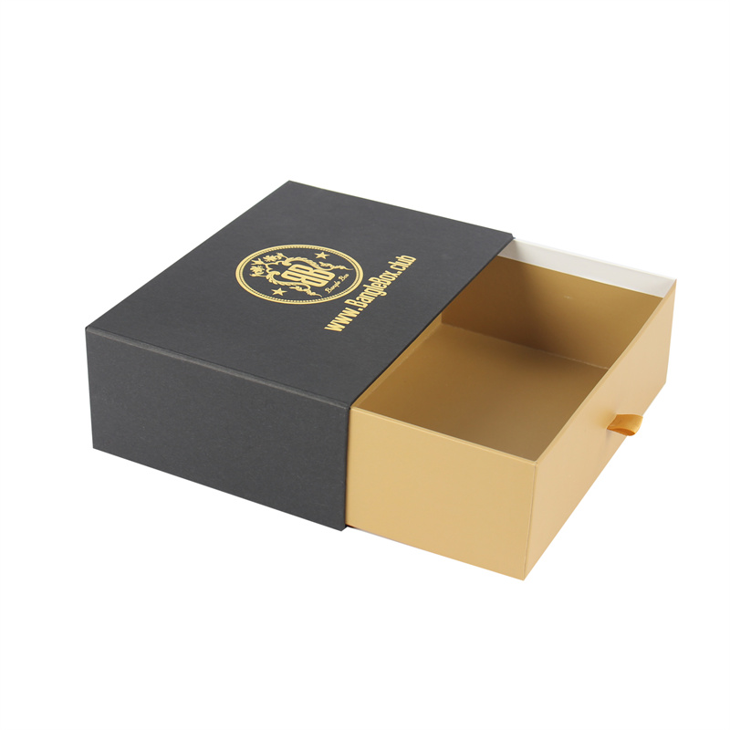 Kraft Jewelry Boxes Wholesale - Black Drawer Ribbon