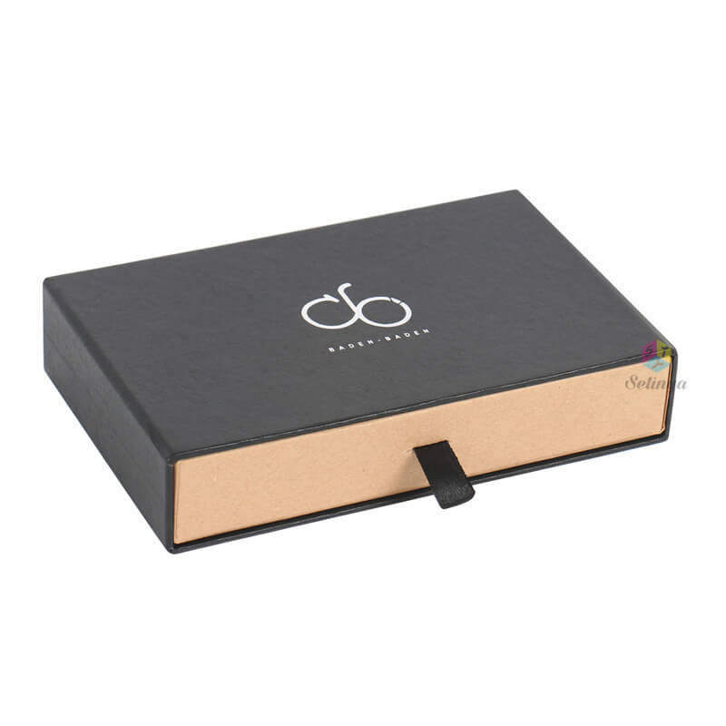 Matchbox Style Box - Black Drawer Rigid Cardboard