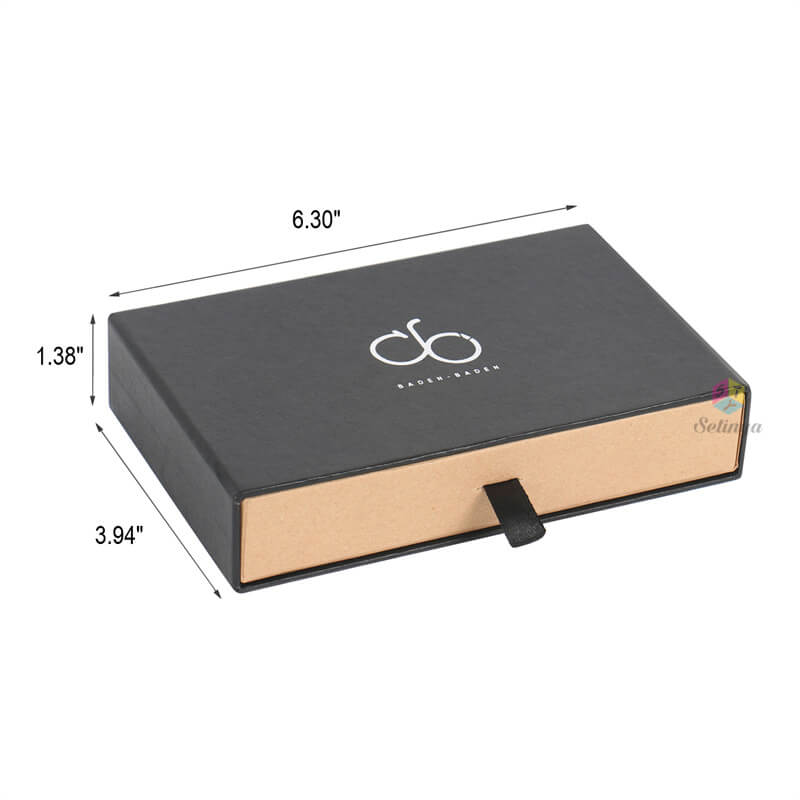 Matchbox Style Box - Black Drawer Rigid Cardboard