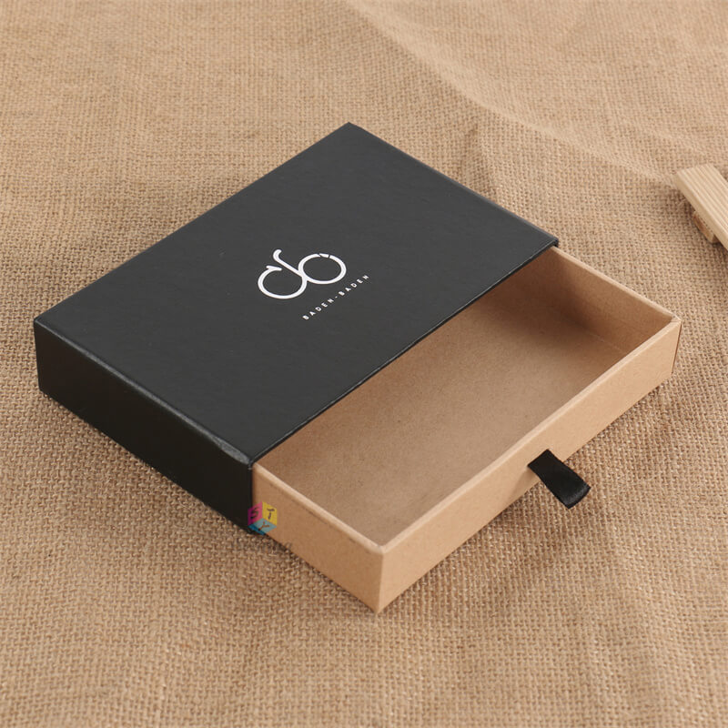 Matchbox Style Box - Black Drawer Rigid Cardboard