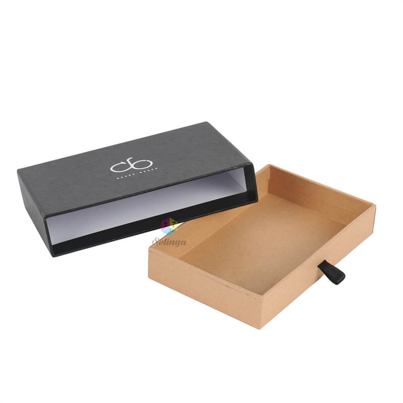 Matchbox Style Box - Black Drawer Rigid Cardboard