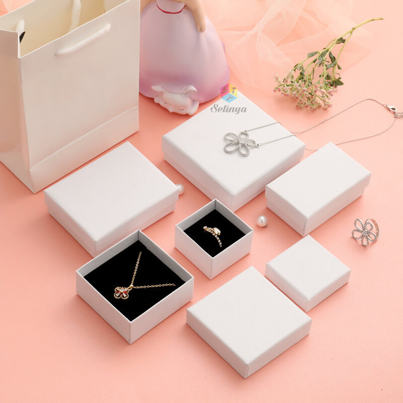 Custom Jewelry Boxes Wholesale - Natural Necklace Box White